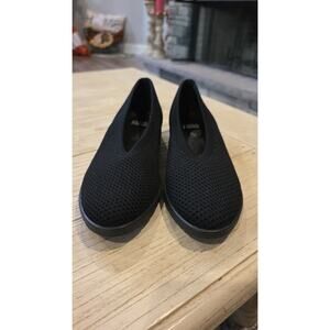 Eileen Fisher Heaven Wedge Flats Womens Size 7 Black Slip-On Shoes